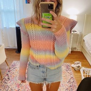 COPY - Loft Ann Taylor Pastel Rainbow Sweater